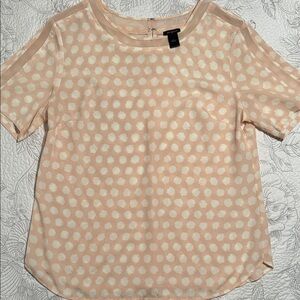 Ann Taylor Peach Polka Dot Blouse
